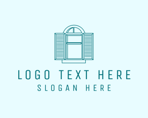 Teal Window Shutters logo design