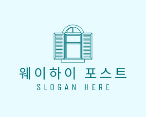 Teal Window Shutters logo design