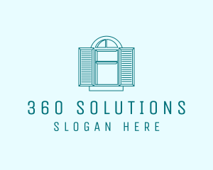 Teal Window Shutters logo design