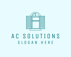 Teal Window Shutters logo design