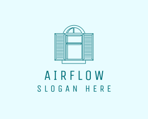 Teal Window Shutters logo design