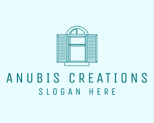 Teal Window Shutters logo design