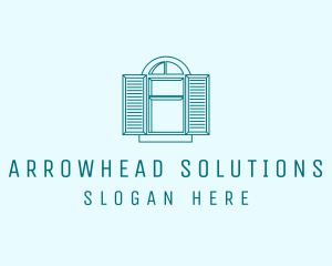 Teal Window Shutters logo design