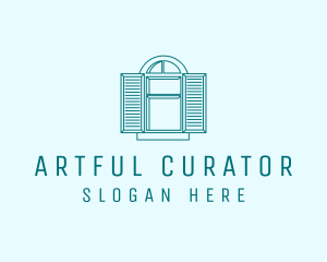 Teal Window Shutters logo design