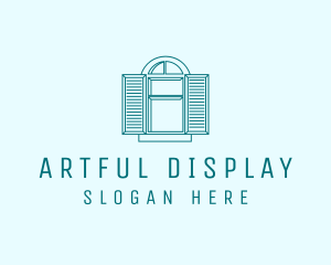 Teal Window Shutters logo design