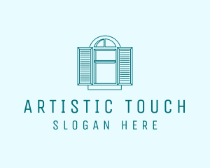 Teal Window Shutters logo design