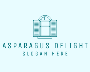 Teal Window Shutters logo design