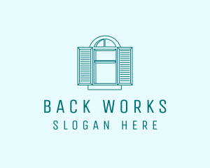 Teal Window Shutters logo design