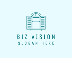 Teal Window Shutters logo design