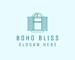 Teal Window Shutters logo design