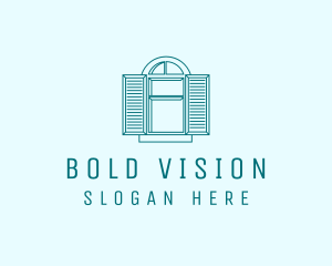 Teal Window Shutters logo design