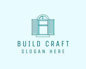 Teal Window Shutters logo design