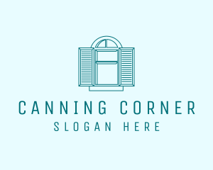 Teal Window Shutters logo design