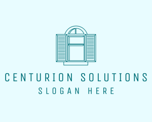 Teal Window Shutters logo design