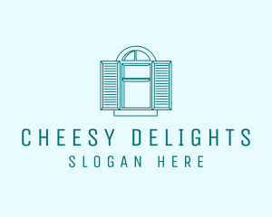 Teal Window Shutters logo design