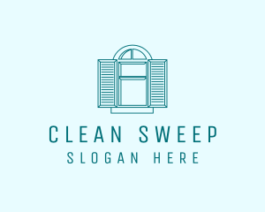 Teal Window Shutters logo design