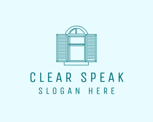 Teal Window Shutters logo design