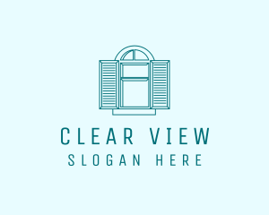 Teal Window Shutters logo design