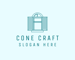 Teal Window Shutters logo design