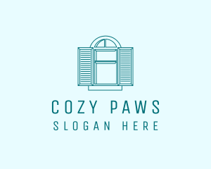 Teal Window Shutters logo design