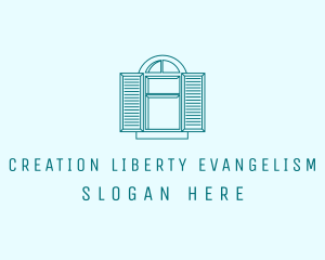 Teal Window Shutters logo design