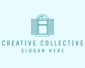 Teal Window Shutters logo design