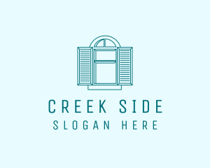 Teal Window Shutters logo design