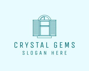 Teal Window Shutters logo design