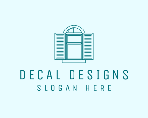 Teal Window Shutters logo design