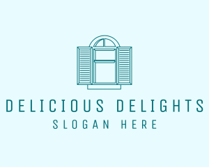 Teal Window Shutters logo design