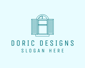 Teal Window Shutters logo design