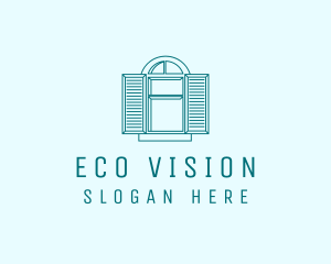 Teal Window Shutters logo design