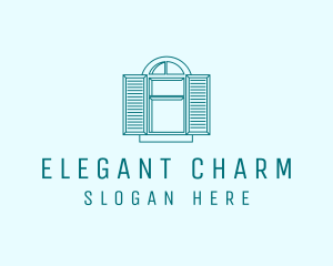 Teal Window Shutters logo design