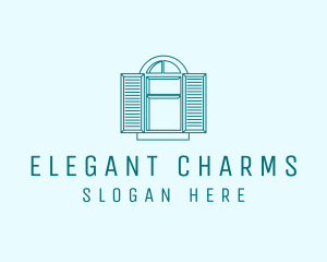 Teal Window Shutters logo design