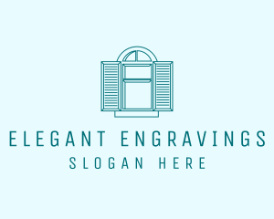 Teal Window Shutters logo design