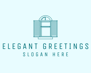 Teal Window Shutters logo design