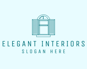 Teal Window Shutters logo design