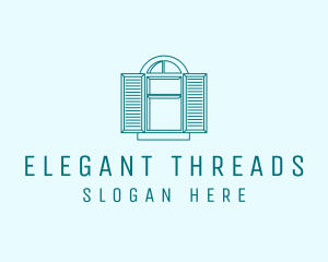 Teal Window Shutters logo design