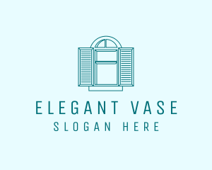 Teal Window Shutters logo design