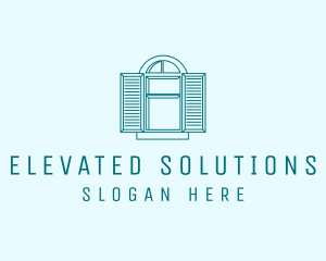 Teal Window Shutters logo design