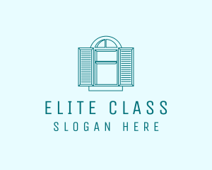 Teal Window Shutters logo design