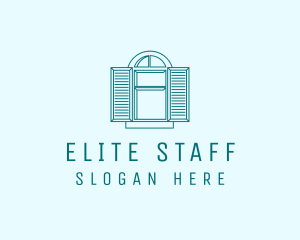 Teal Window Shutters logo design