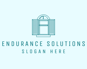 Teal Window Shutters logo design