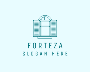 Teal Window Shutters logo design