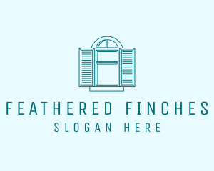 Teal Window Shutters logo design