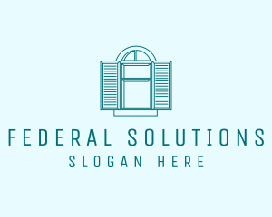 Teal Window Shutters logo design