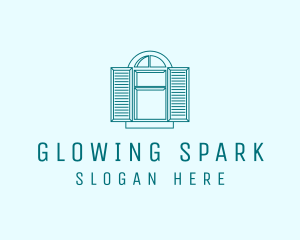 Teal Window Shutters logo design