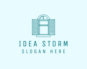 Teal Window Shutters logo design