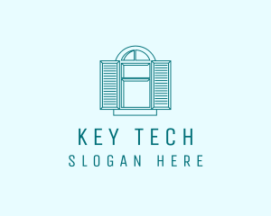 Teal Window Shutters logo design