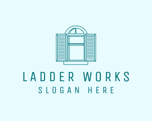 Teal Window Shutters logo design